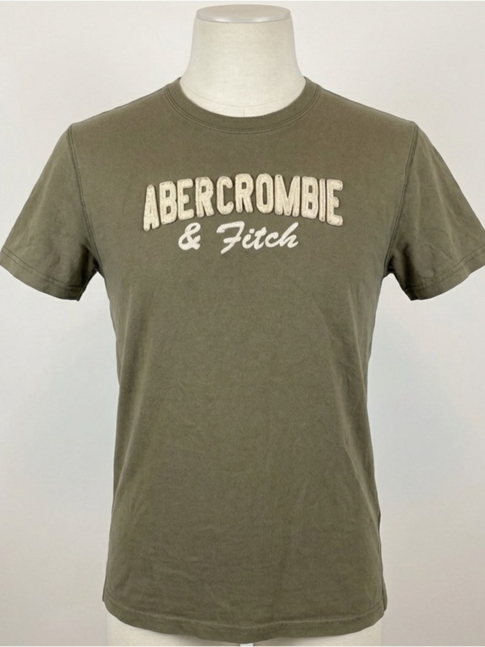 Vtg Y2K Abercrombie Fitch Muscle T Shirt Mens XL Green Embroidered Applique Logo